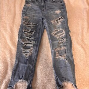 American Eagle Outfitters Blue Boyfriend Jeans Distressed